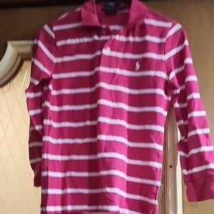 Ralph Lauren Pink and White Striped Polo